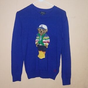 Polo by Ralph Lauren Royal Blue Sweater with Bear Design